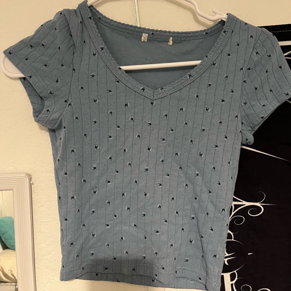 ribbed floral crop top (source unknown)